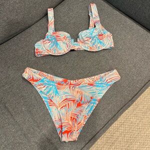 Tropical Print Bikini Set